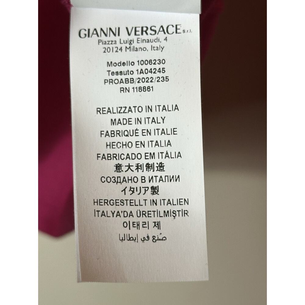 Versace Sweater Womens XXL 48 Fuchsia Pink Greca Logo 046D7422EB728 Luxury Italy - Picture 8 of 11